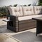 Flash Furniture Huck Wicker Rattan Conversation Set, L-Shaped Sofa w/Table, Wthr Resistant Cushions, Beige/Brown LTS-SET-02023-BG-BR-GG - alternate 9